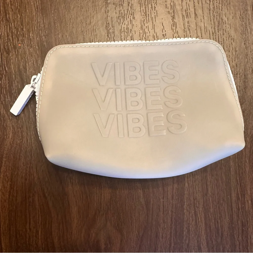 Milk Makeup White/Light Gray Cosmetic Bag “VIBES”
